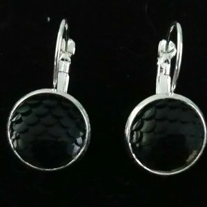September mermaid scale leverback earrings